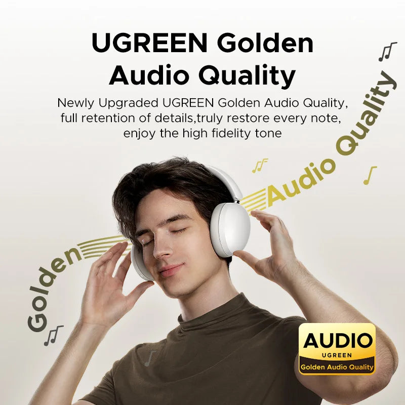 UGREEN Studio Max2 Беспроводные Наушники с Bluetooth 5.4, Шумоподавление AI, До 80 Часов Воспроизведения, Стерео Для Музыки и Звонков